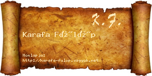 Karafa Fülöp névjegykártya
